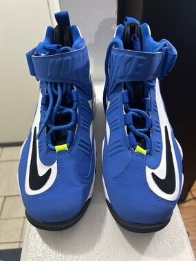 Nike Kids Blue High-Top Sneakers with White and Black Swoosh